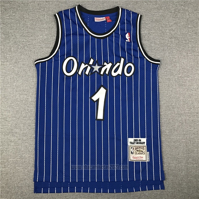 Camiseta Orlando Magic Tracy McGrady #1 Mitchell & Ness 2003-04 Azul
